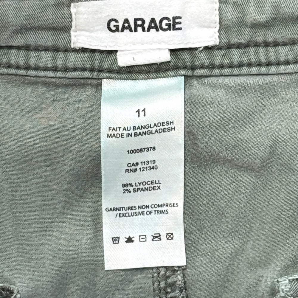 Garage Cargo Pants Womens 11 Olive Green Wide Leg Relaxed Fit Utility Streetwear - Picture 9 of 9